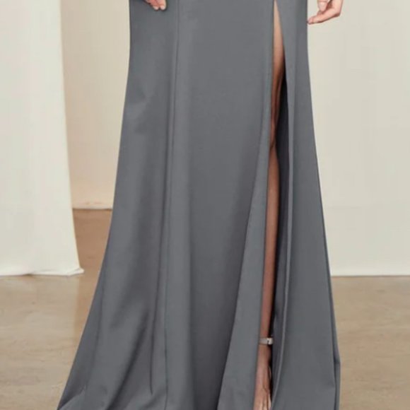 Amsale Eden long dress. Size 8 in Platinum color. Never been worn! - Picture 3 of 4